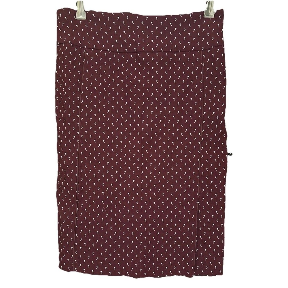 Margaret M Skirt Womens Small Selma Piping Detail Burgundy W Flag/club Design